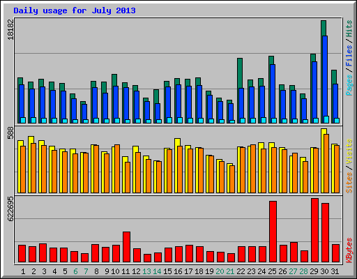 Daily usage for July 2013
