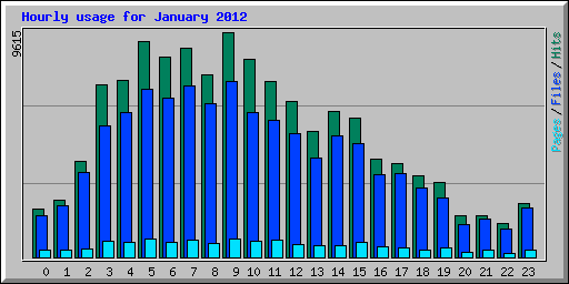 Hourly usage for January 2012