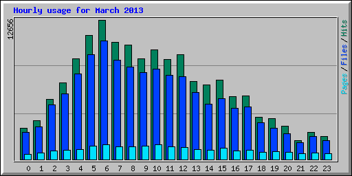 Hourly usage for March 2013