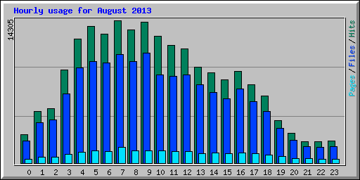 Hourly usage for August 2013