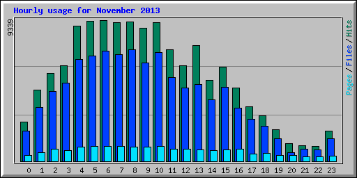 Hourly usage for November 2013