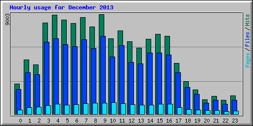Hourly usage for December 2013