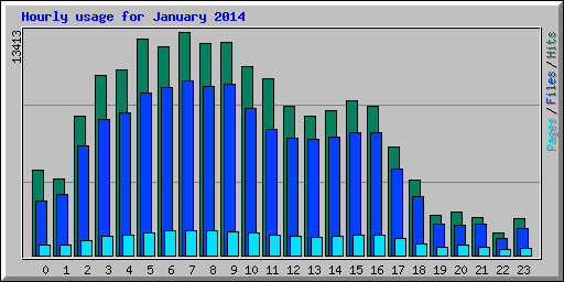 Hourly usage for January 2014