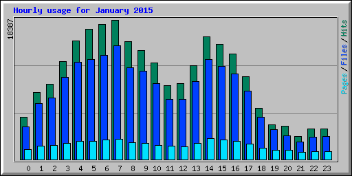 Hourly usage for January 2015