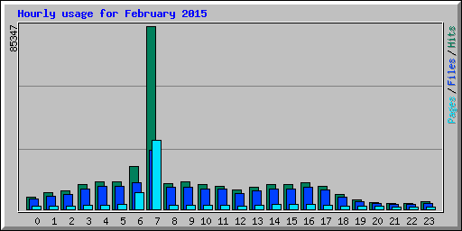 Hourly usage for February 2015