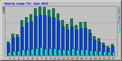 Hourly usage for June 2015
