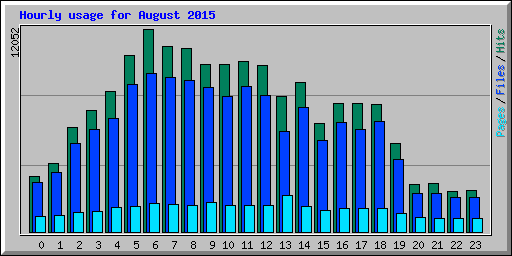 Hourly usage for August 2015