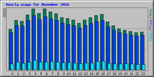 Hourly usage for November 2016