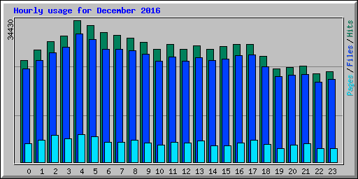 Hourly usage for December 2016