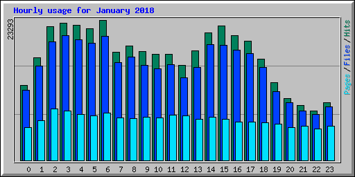 Hourly usage for January 2018